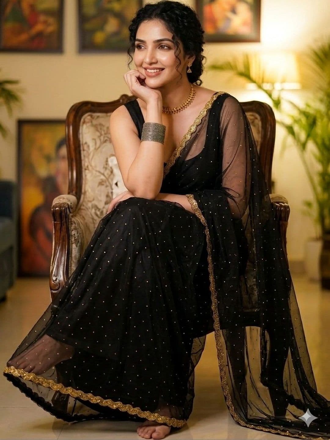 Akshmi Creation Supernet Saree thumbnail 2
