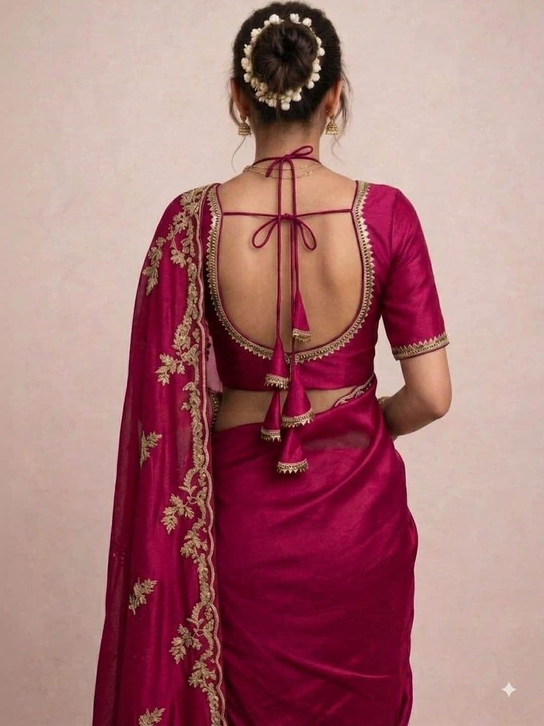 Binatex Silk Solid Zari Saree Blouse thumbnail 2