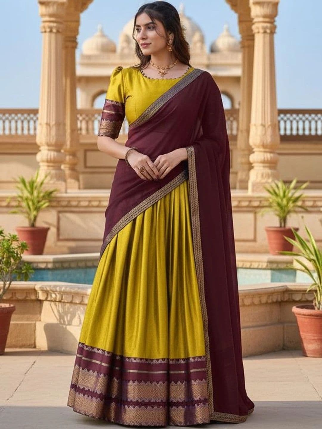 all about you Unstitched Lehenga & Blouse With Dupatta thumbnail 4