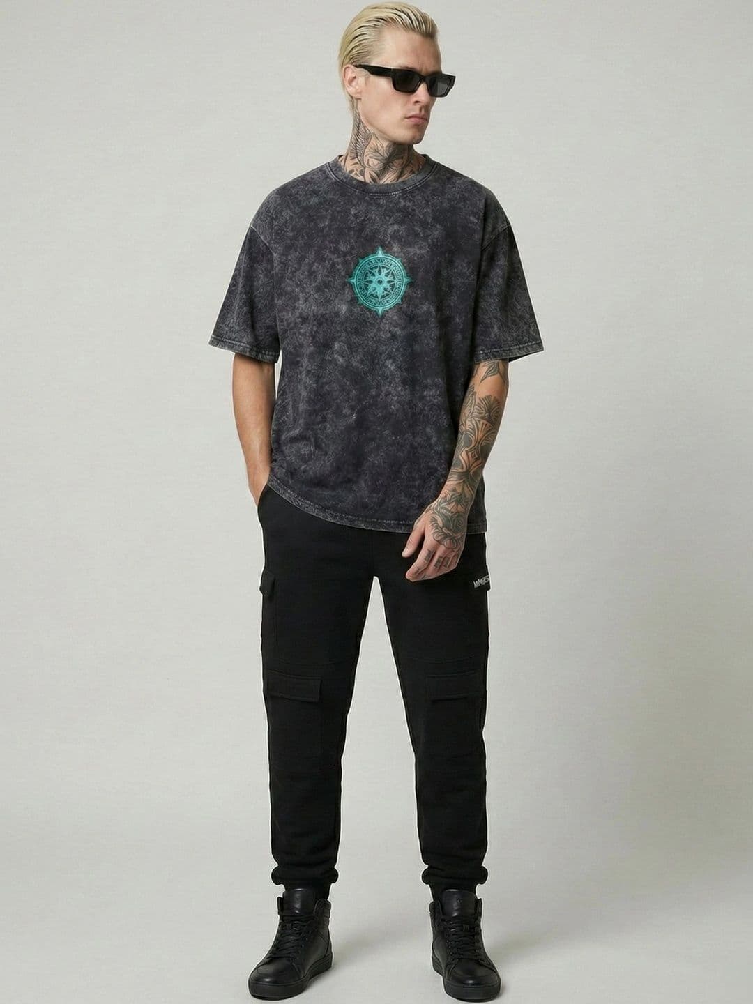 Moda Rapido Men Dyed Drop-Shoulder Sleeves T-shirt thumbnail 3