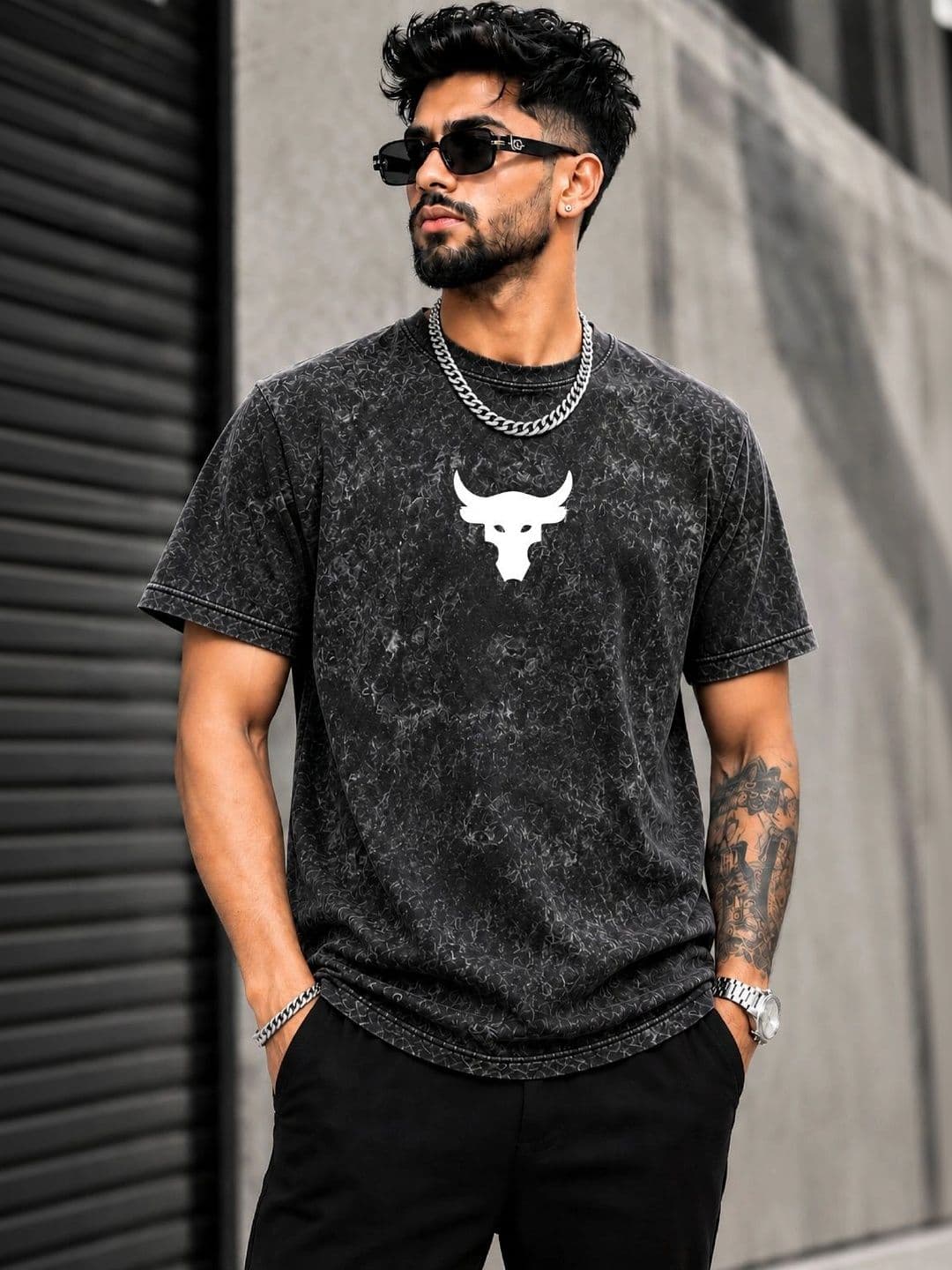 VELS CLOTHING Men Cotton Graphic Printed Bio Finish T-shirt thumbnail 4