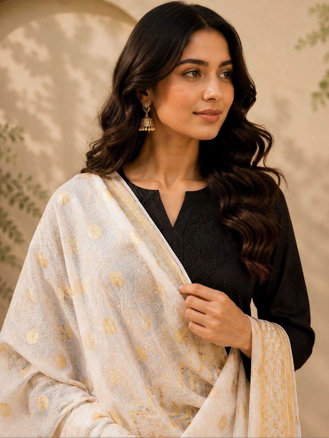 STUTI FASHION Woven Design Dupatta with Zari thumbnail 4