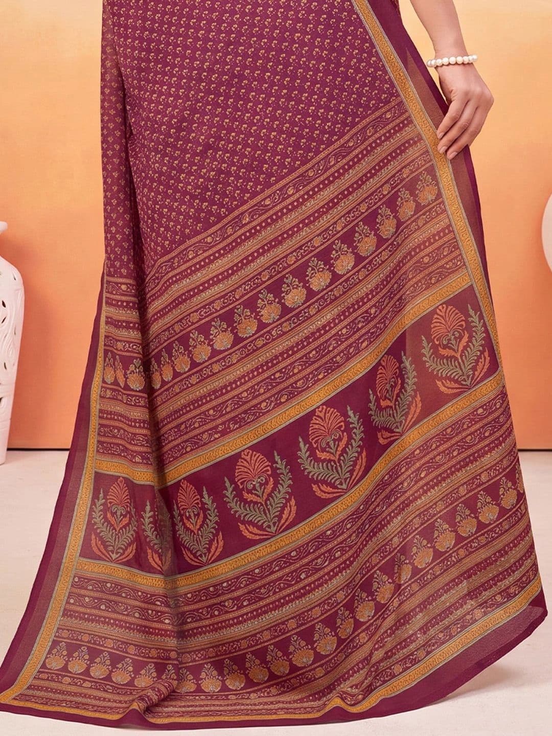 Anouk Paisley Poly Crepe Designer Saree thumbnail 6