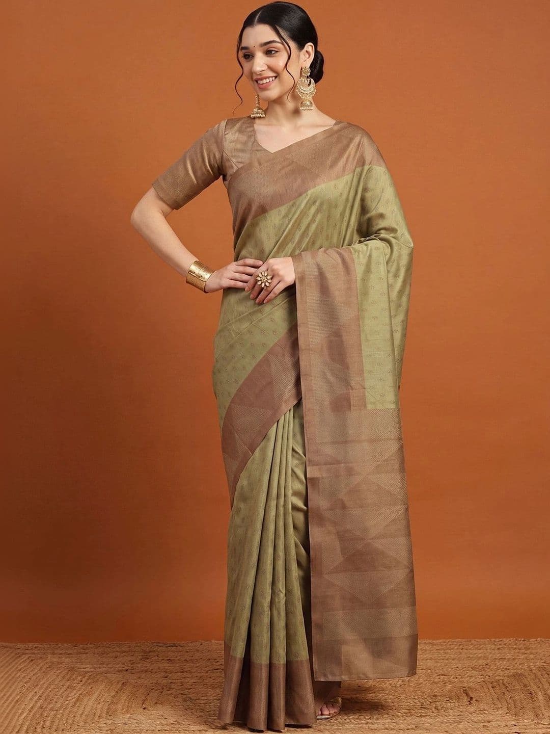 Anouk Woven Design Silk Blend Designer Tussar Saree - view 1
