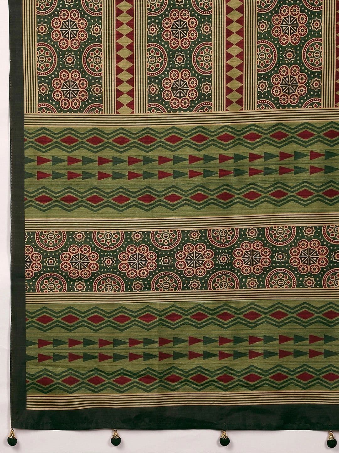 Anouk Silk Blend Designer Block Print Saree thumbnail 6