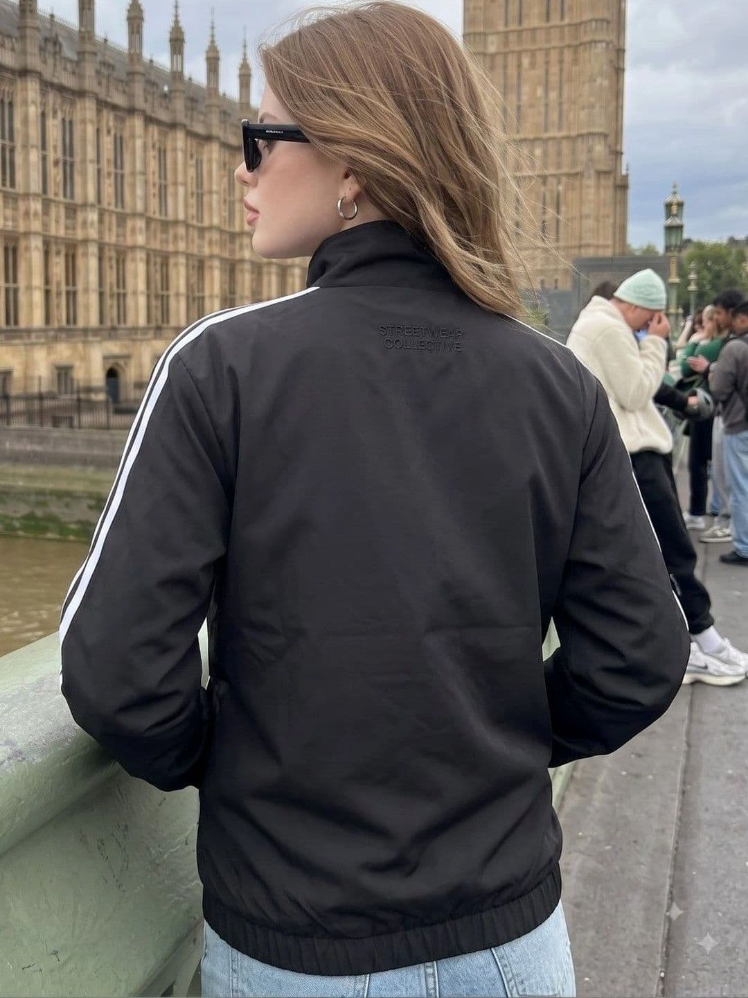 NeMe Couture Women Striped Lightweight Sporty Jacket thumbnail 2