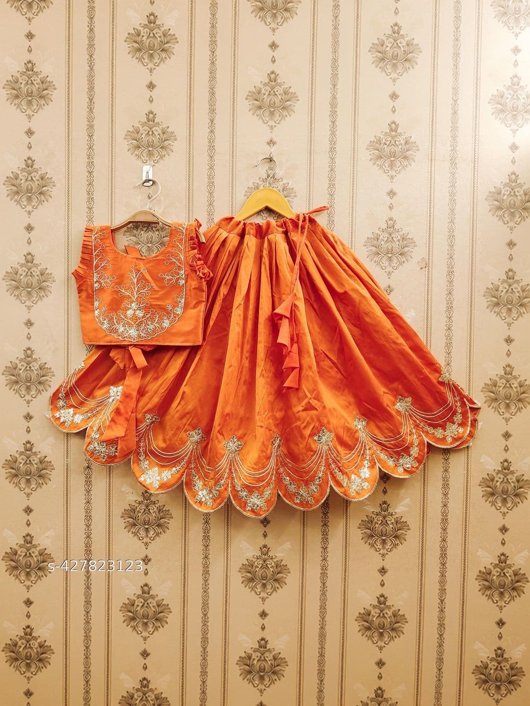 KALINI Girls Embroidered Thread Work Ready to Wear Lehenga & thumbnail 5