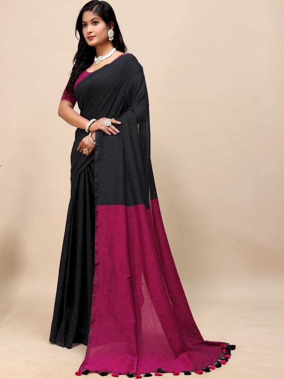 aeriebier Zari Khadi Saree thumbnail 2