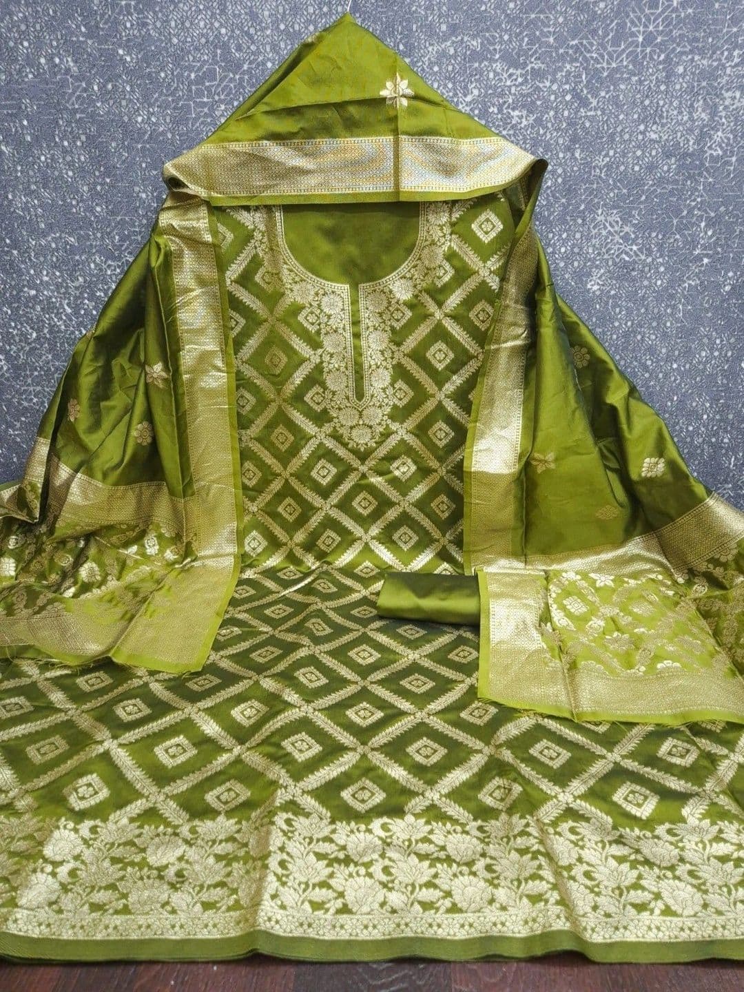 Dhaaga Ghar Art Silk Unstitched Dress Material thumbnail 2
