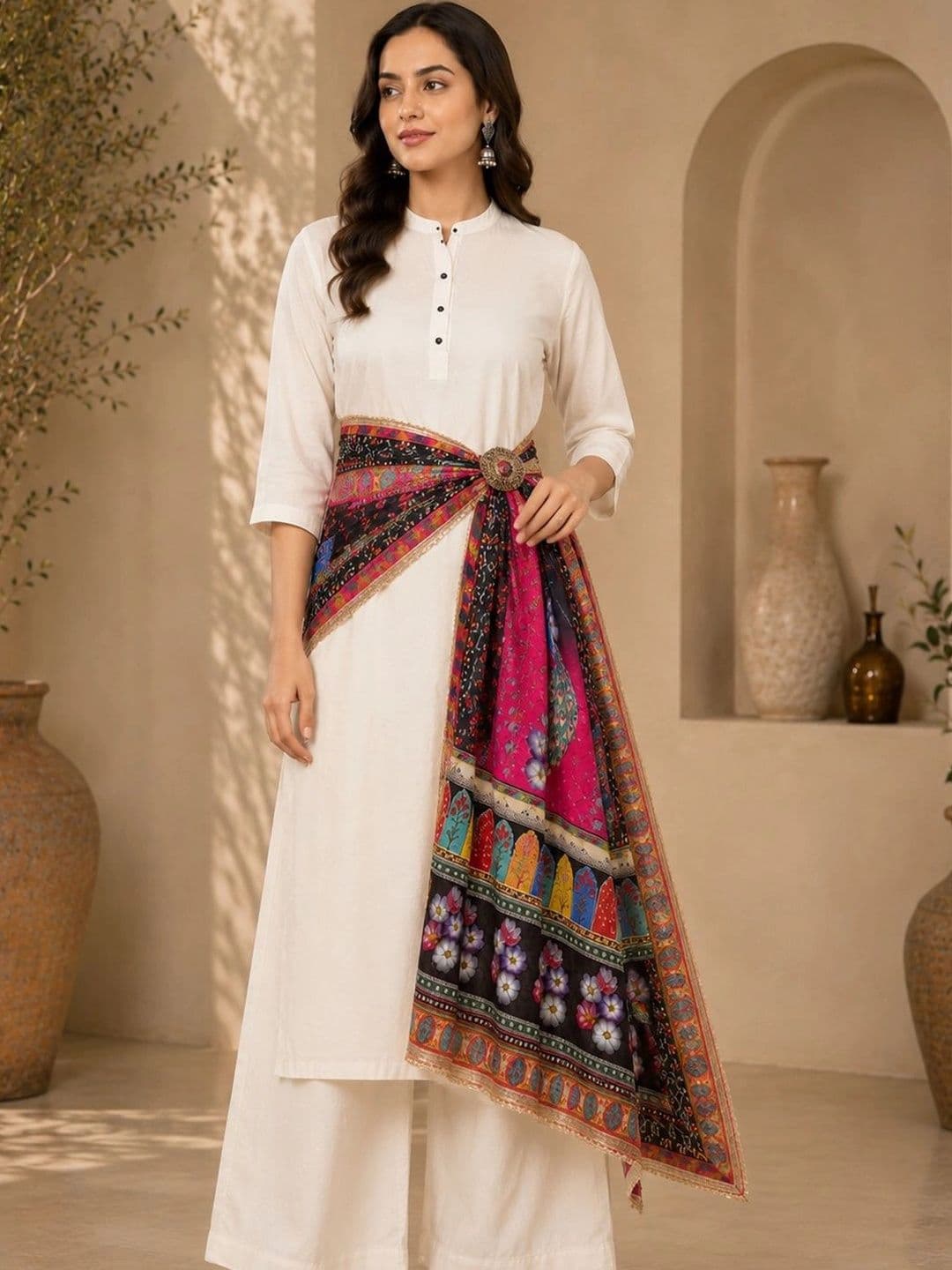 STUTI FASHION Ethnic Motifs Printed Dupatta with Zari thumbnail 2