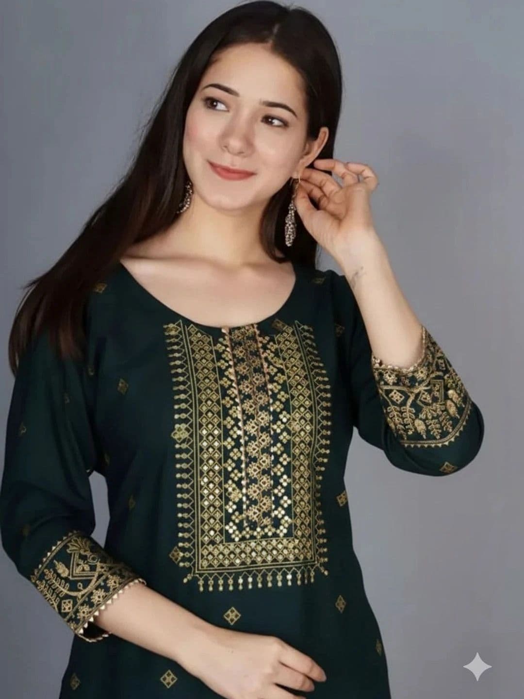 KALINI Women Ethnic Motifs Printed Regular Kurta with Palazzos thumbnail 2
