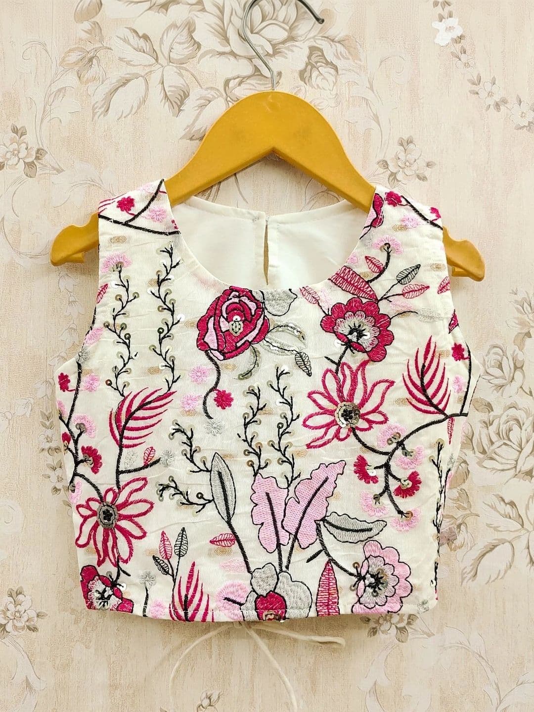 KALINI Girls Embroidered Mirror Work Ready to Wear Lehenga & Blouse With Dupatta thumbnail 3