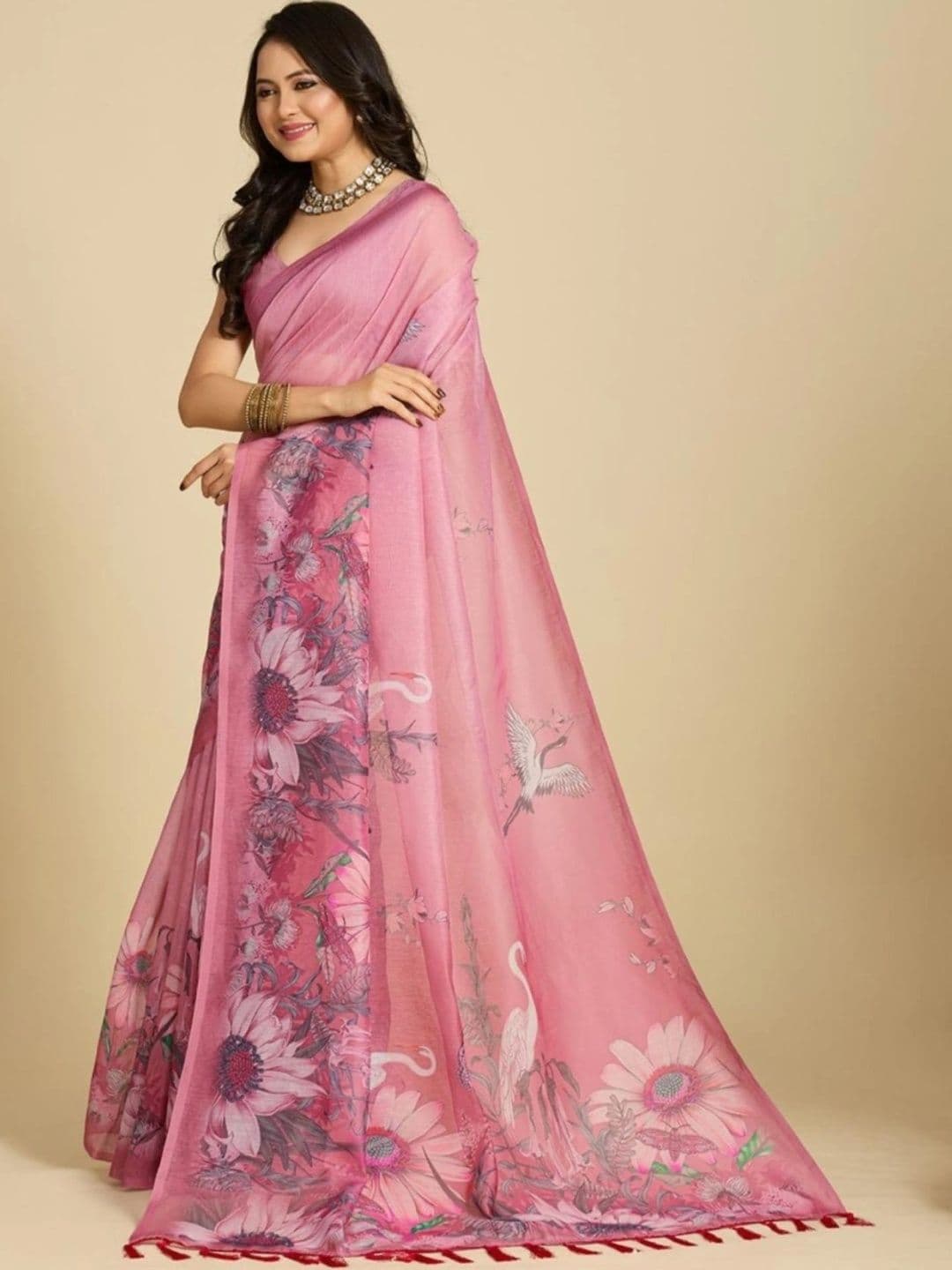 LeeliPeeri Designer Floral Designer Saree thumbnail 6