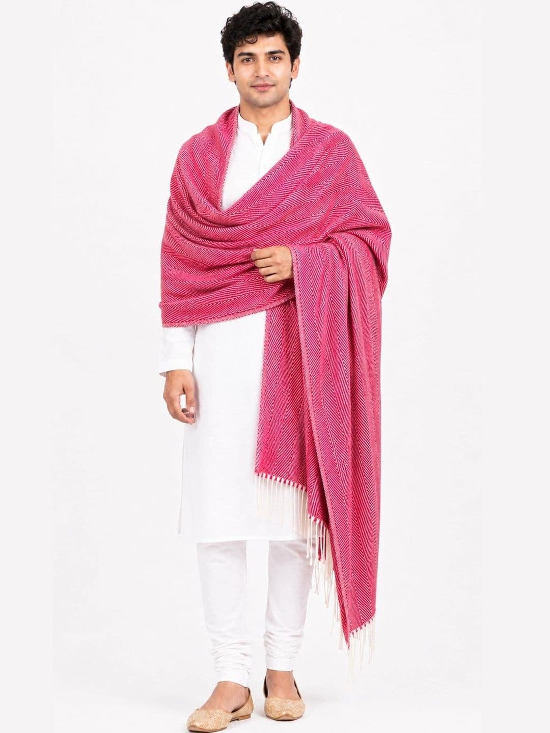 WOOLOASIS Men Woven Design Stole thumbnail 3