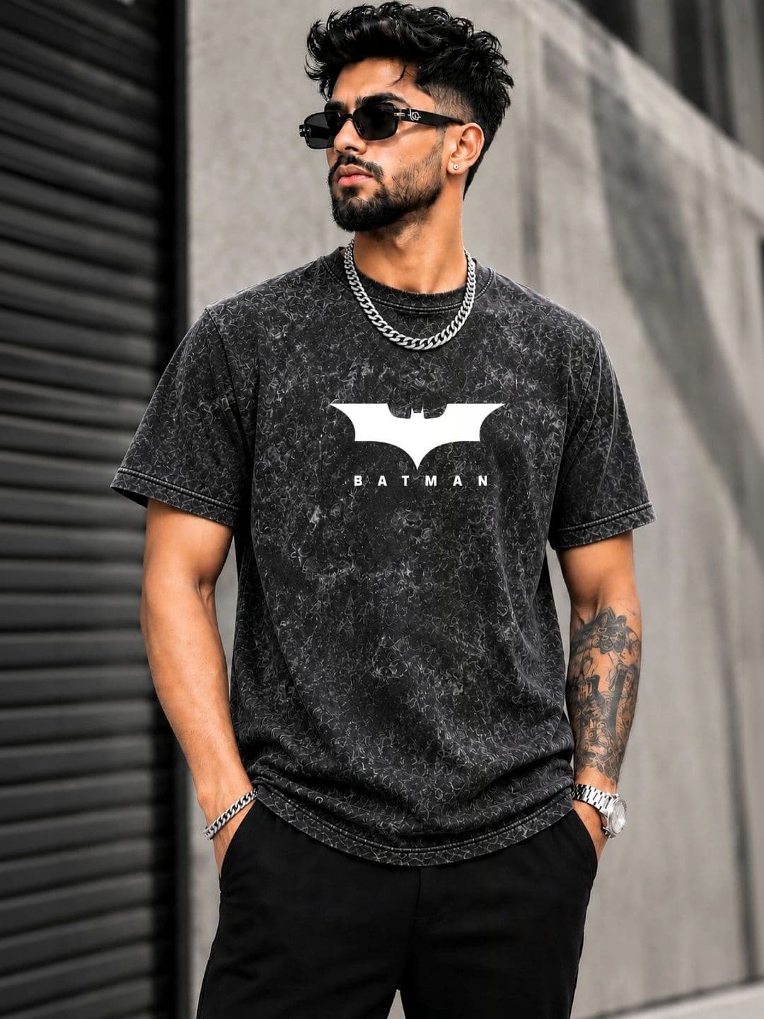 VELS CLOTHING Men Brand Logo Batman Printed Bio Finish T-shirt - view 1