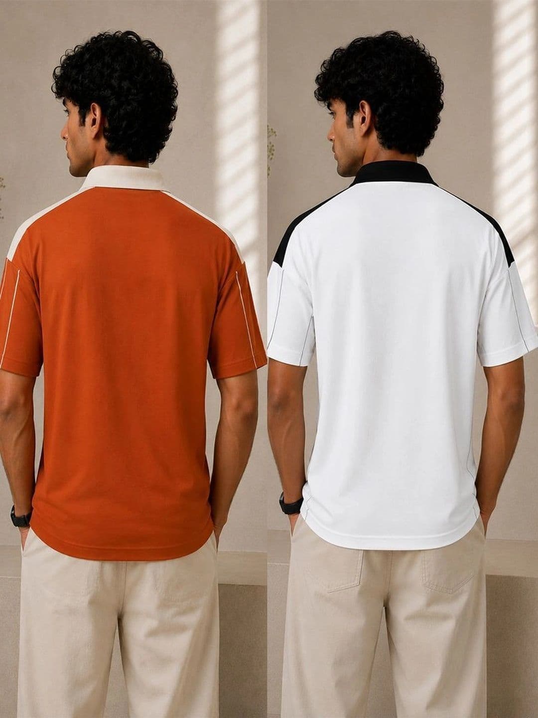NB Nicky Boy Men 2 Striped Polo Collar T-shirt thumbnail 2