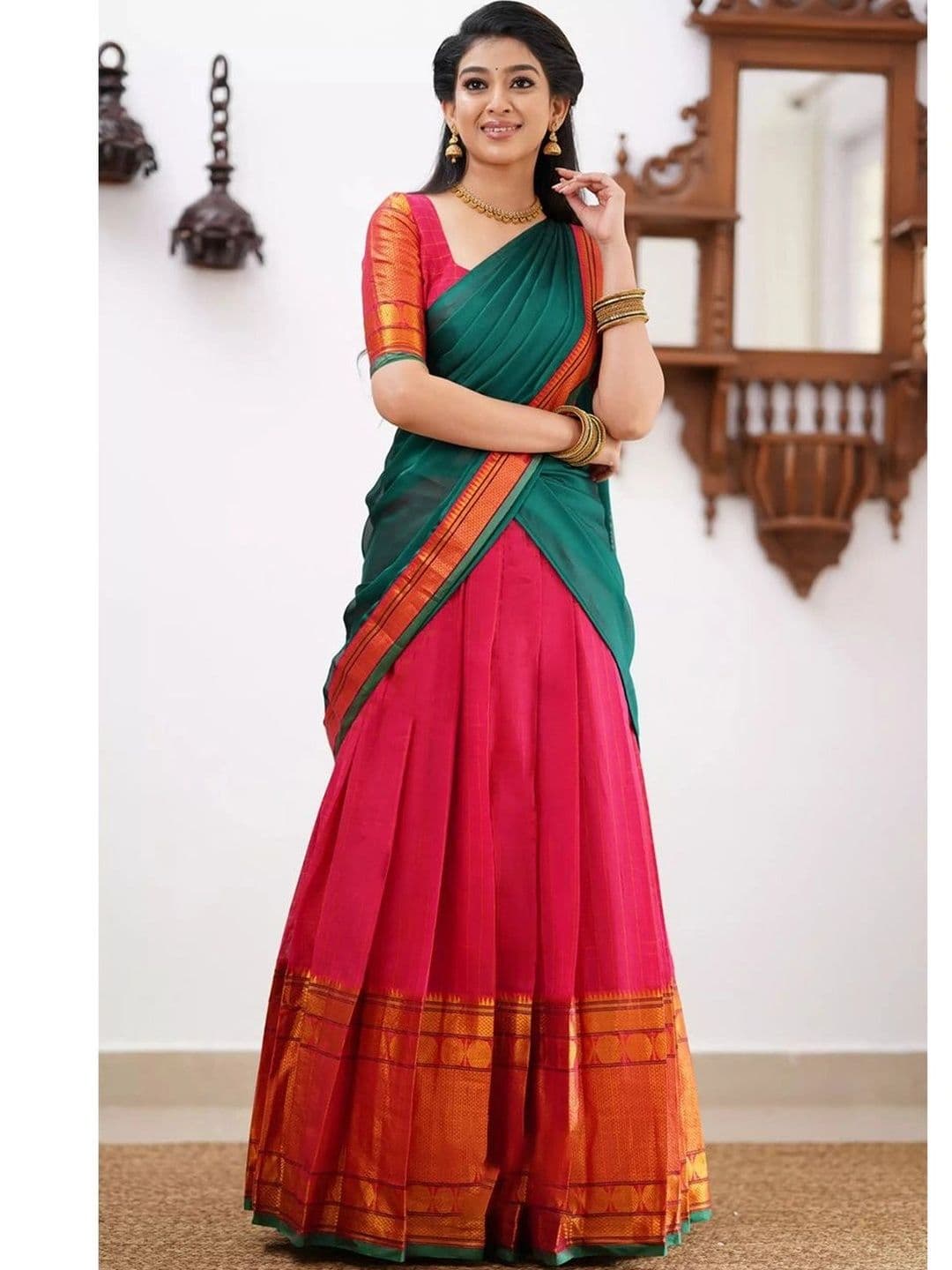 HERE&NOW Unstitched Lehenga & Blouse With Dupatta thumbnail 3