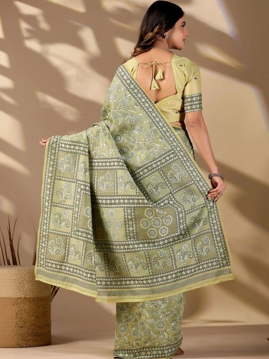 ERIKA Pure Cotton Designer Block Print Saree thumbnail 3