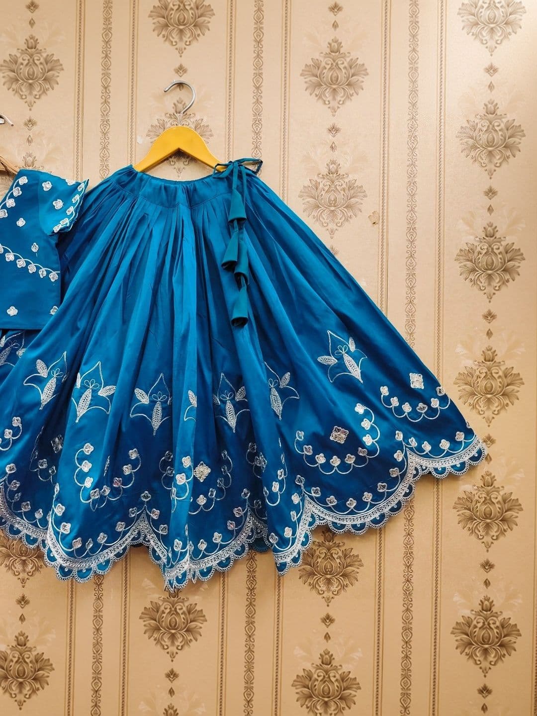 KALINI Girls Embellished Thread Work Ready to Wear Lehenga & Blouse With Dupatta thumbnail 6