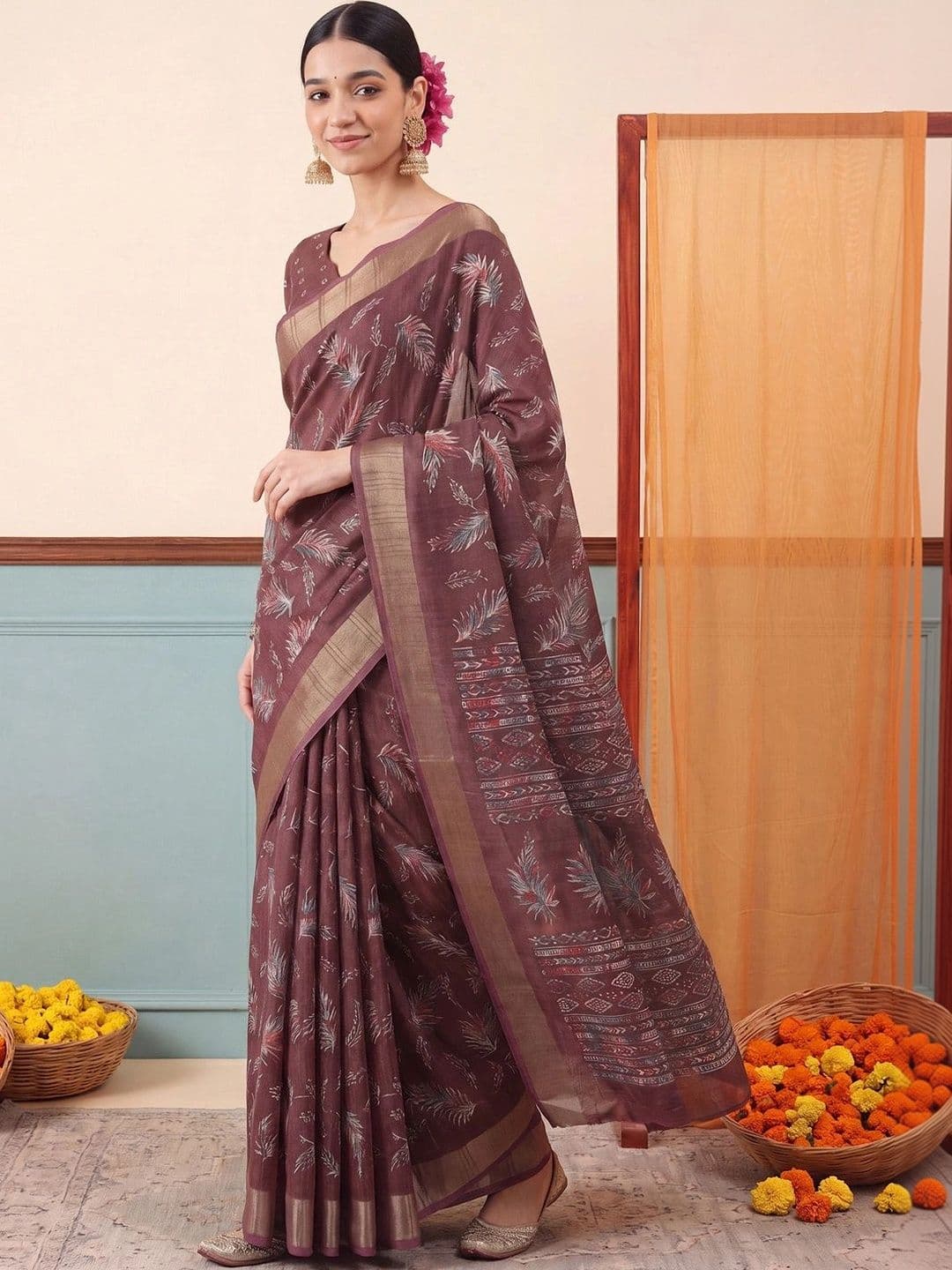 Anouk Zari Silk Blend Designer Saree - view 1