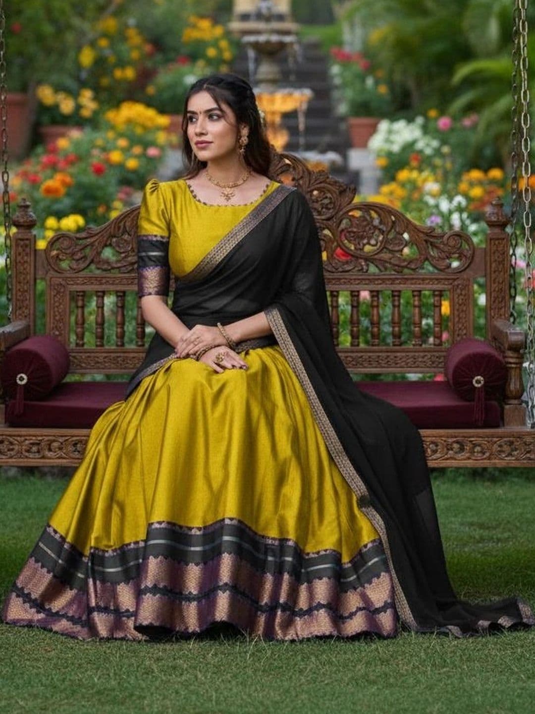 all about you Unstitched Lehenga & Blouse With Dupatta thumbnail 2