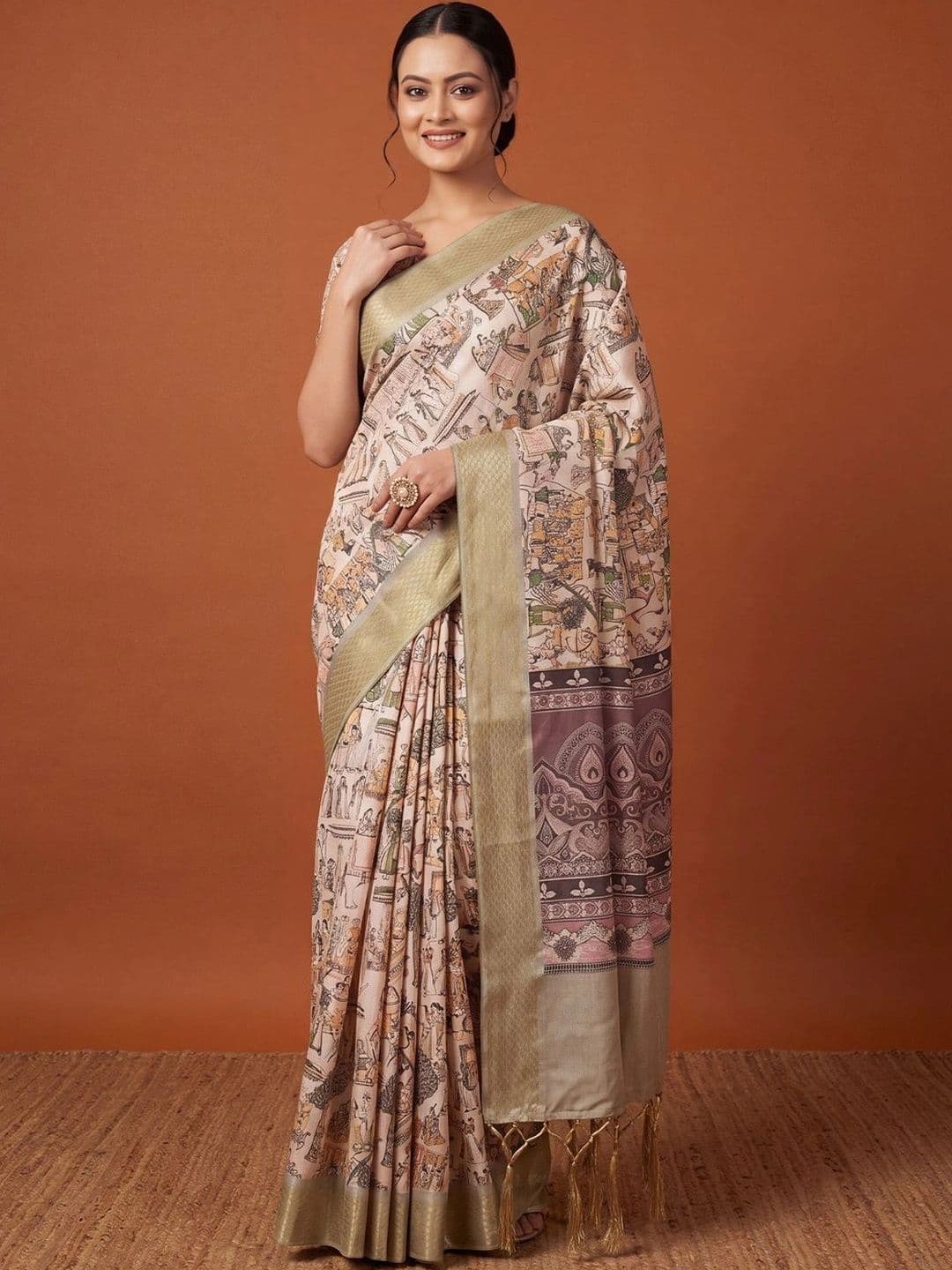 Anouk Warli Silk Blend Designer Saree - view 1