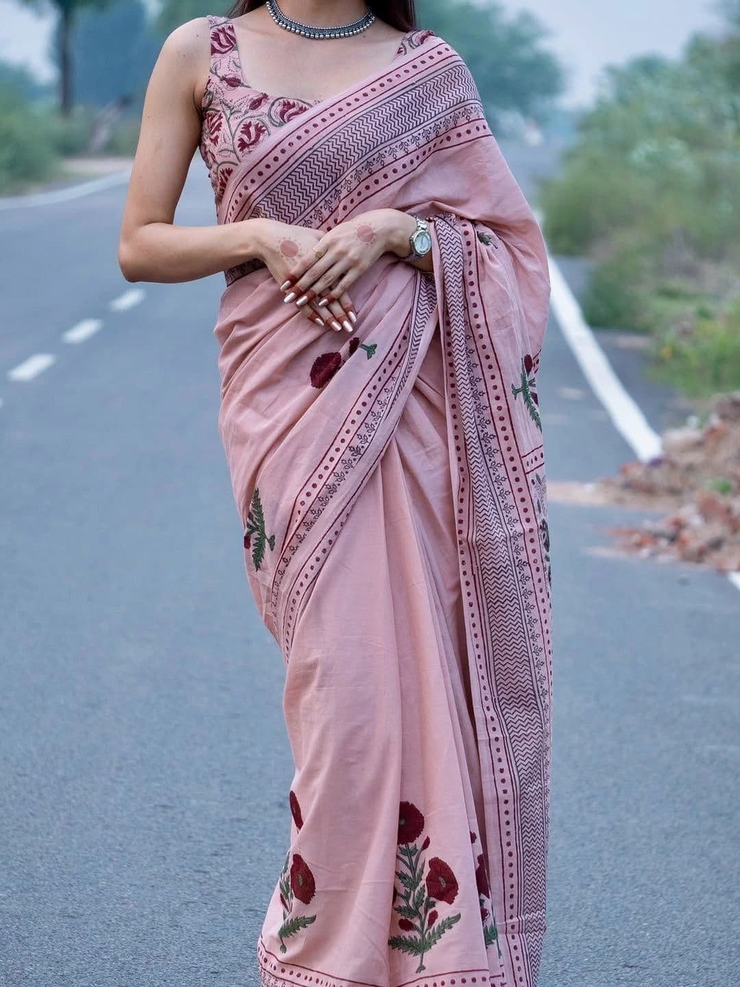 SURATII Linen Blend Saree - view 1