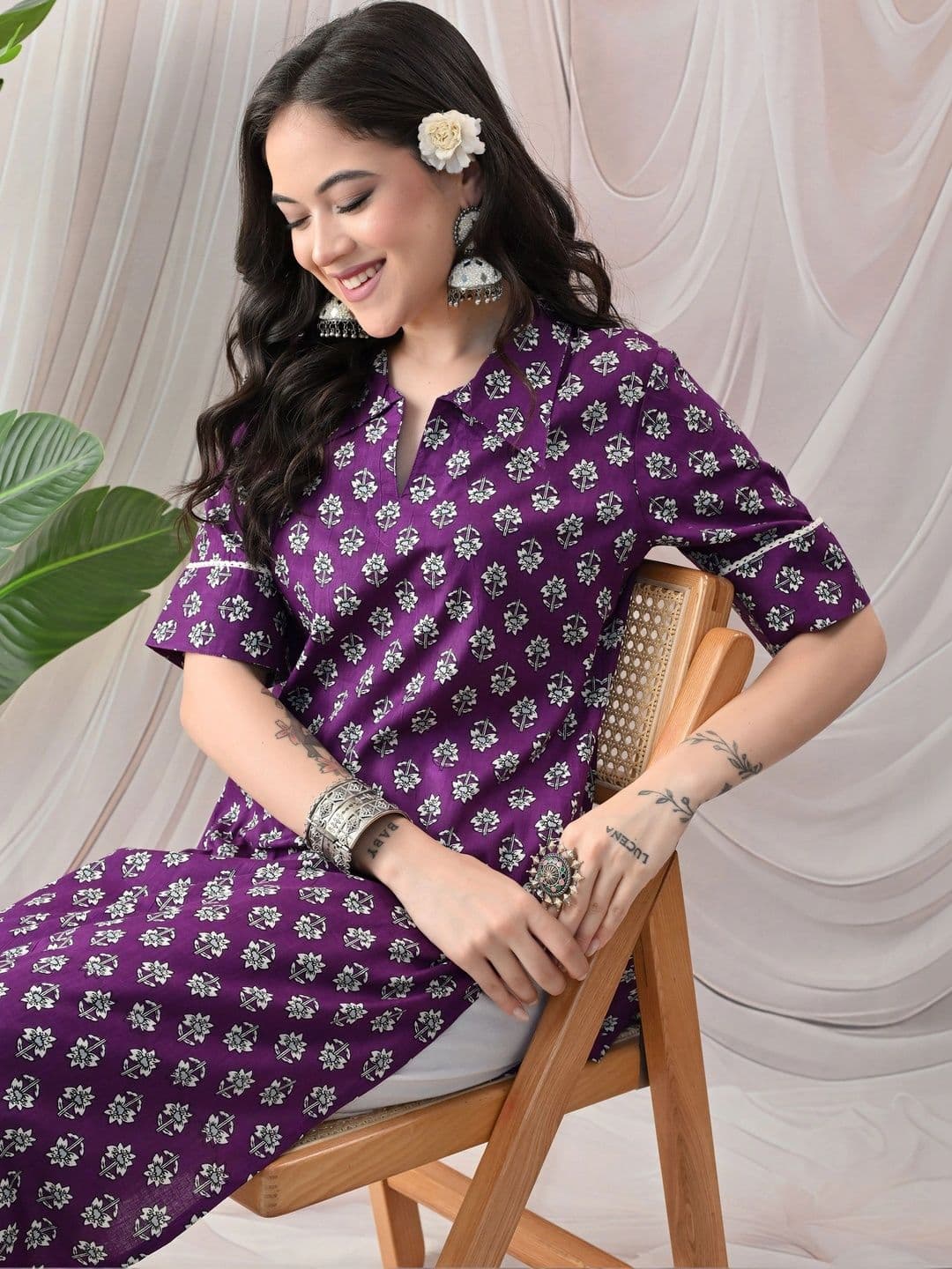JEMCY Women Floral Printed Kurta thumbnail 5