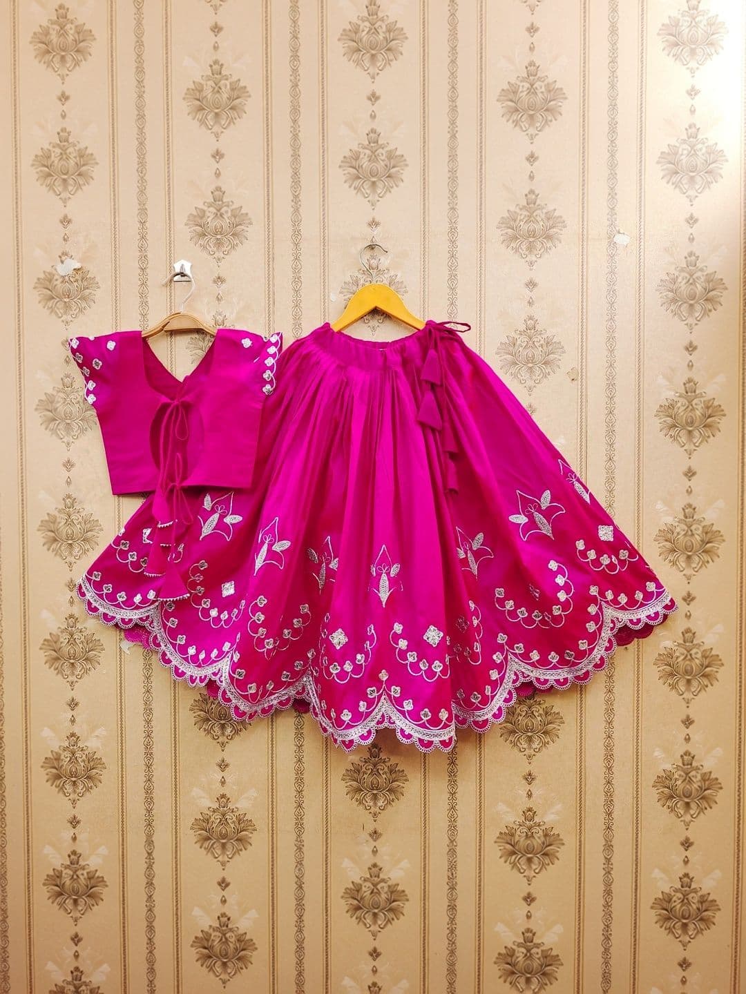 KALINI Girls Embroidered Thread Work Ready to Wear Lehenga & thumbnail 3