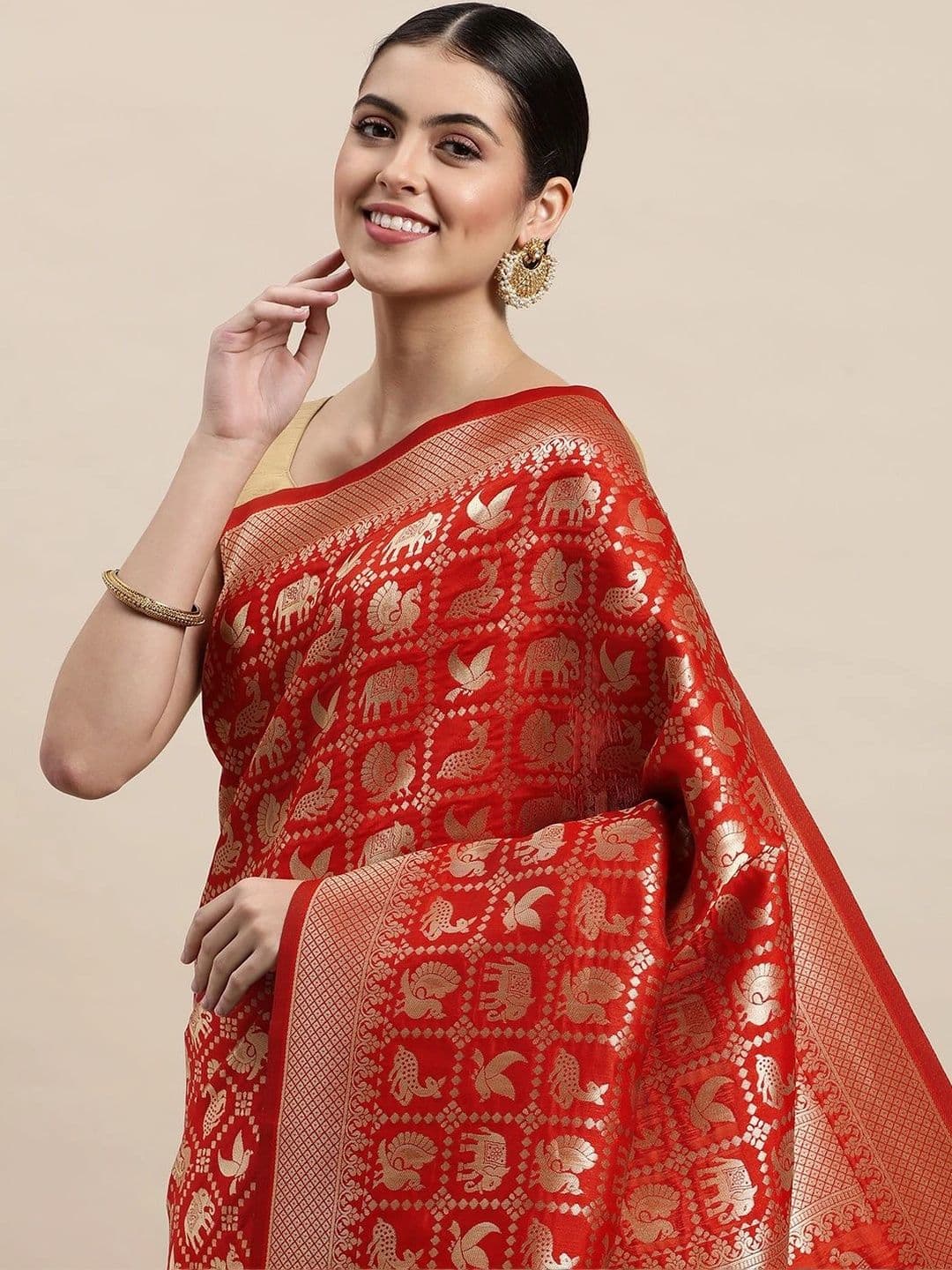 Dhaaga Ghar Woven Design Zari Art Silk Banarasi Saree thumbnail 7