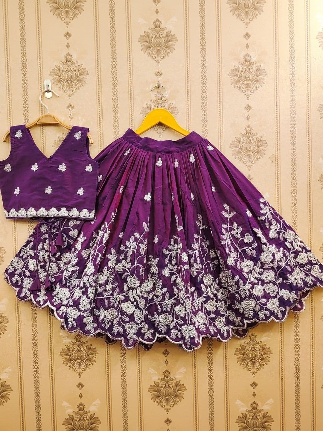 KALINI Girls Embroidered Thread Work Ready to Wear Lehenga & thumbnail 4