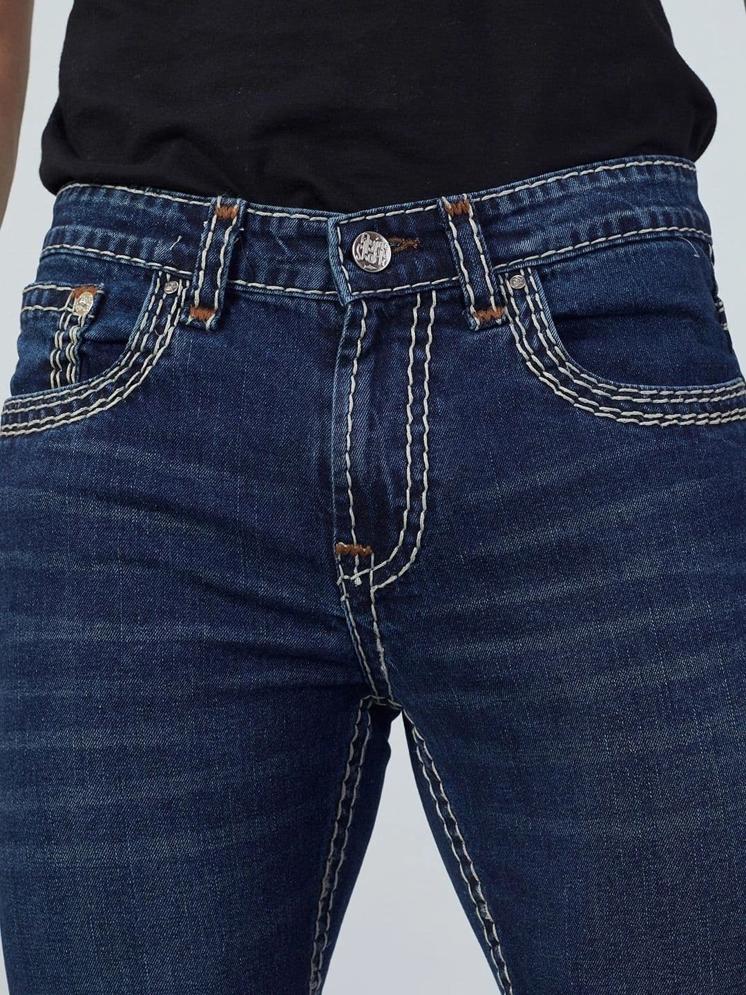 FLYING SHARK Men Slim Fit Mid-Rise Stretchable Jeans thumbnail 2