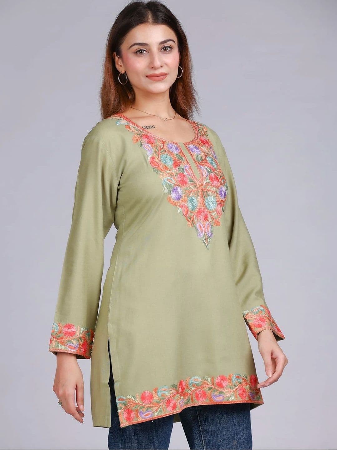 Anouk Women Embroidered Thread Work Kurta thumbnail 3