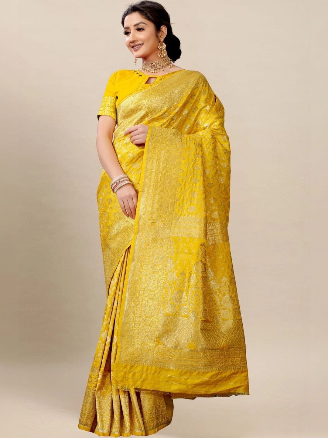 Dhaaga Ghar Women Woven Design Zari Art Silk Banarasi Saree - view 1