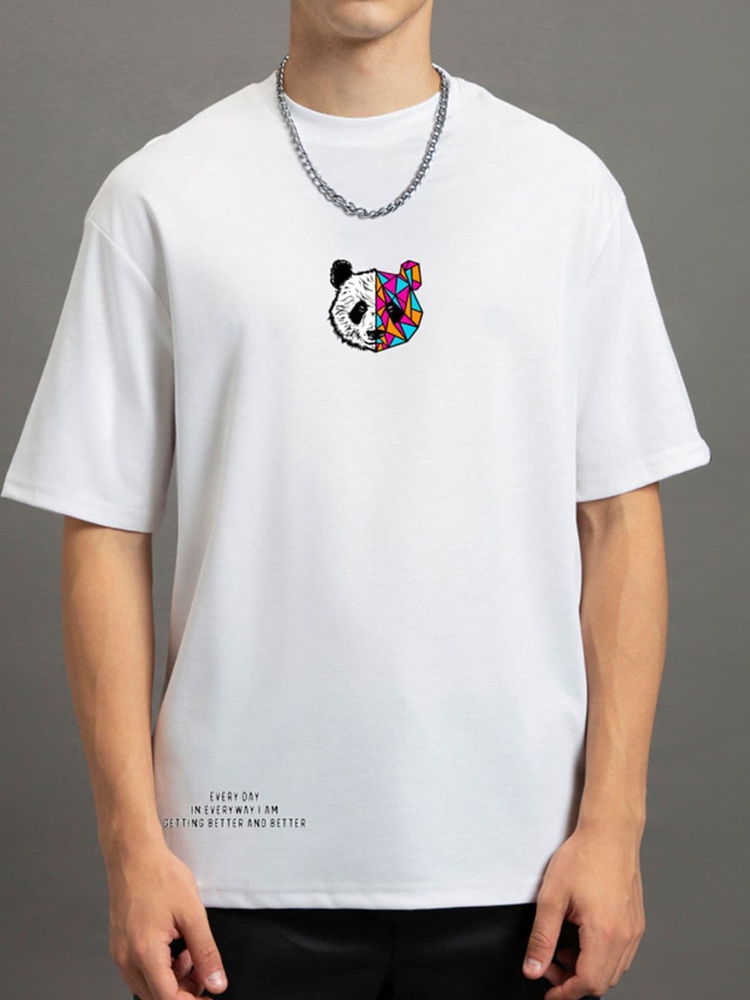 Bewakoof Men Better White Printed Graphic Cotton Drop-Shoulder Sleeves Oversized Fit T-shirt thumbnail 5