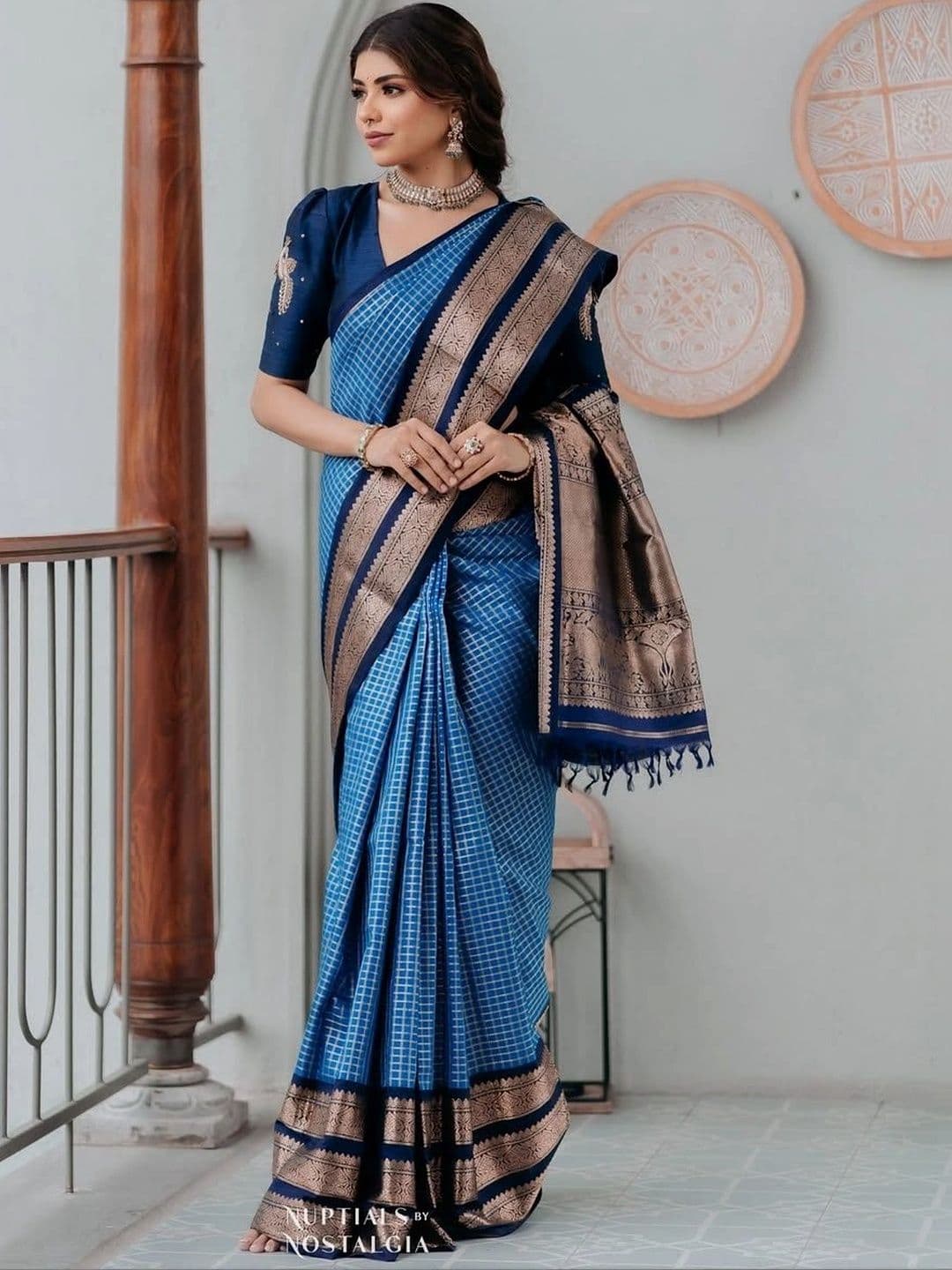 ZELLURE Woven Design Zari Art Silk Kanjeevaram Saree - view 1