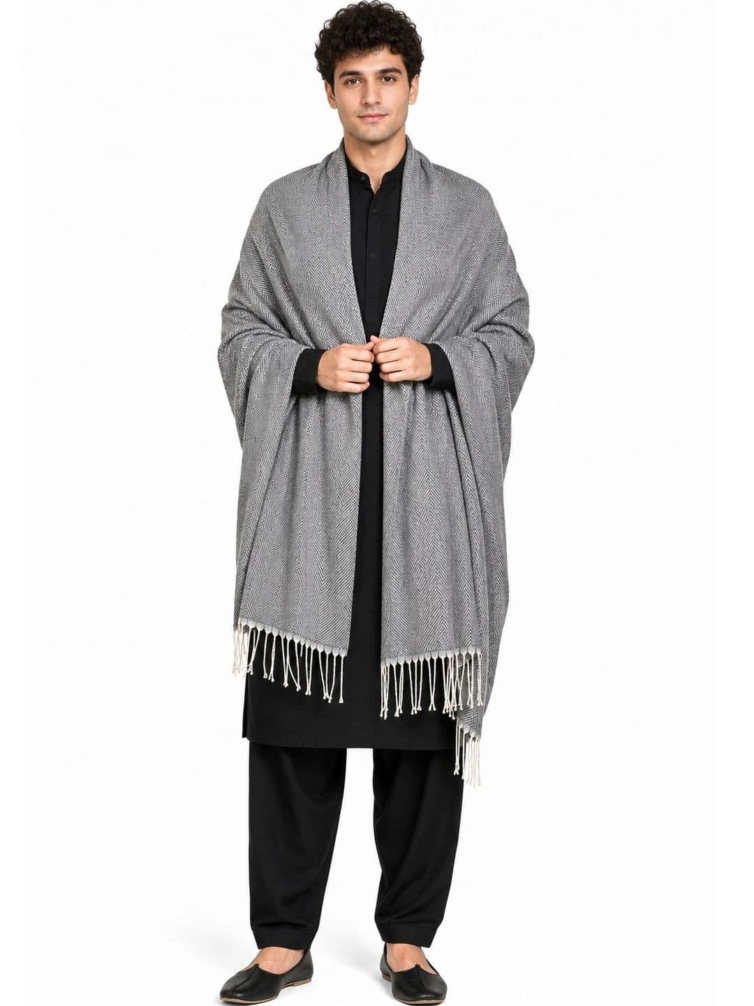 WOOLOASIS Men Woven Design Stole - view 1
