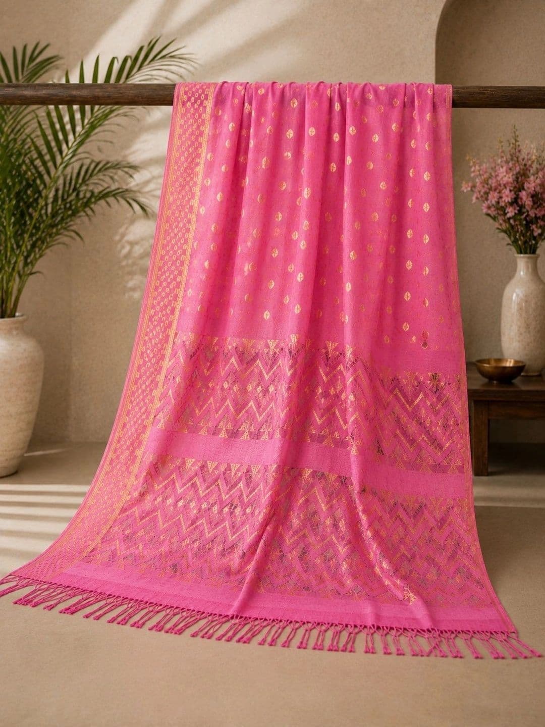 STUTI FASHION Woven Design Dupatta with Zari thumbnail 3