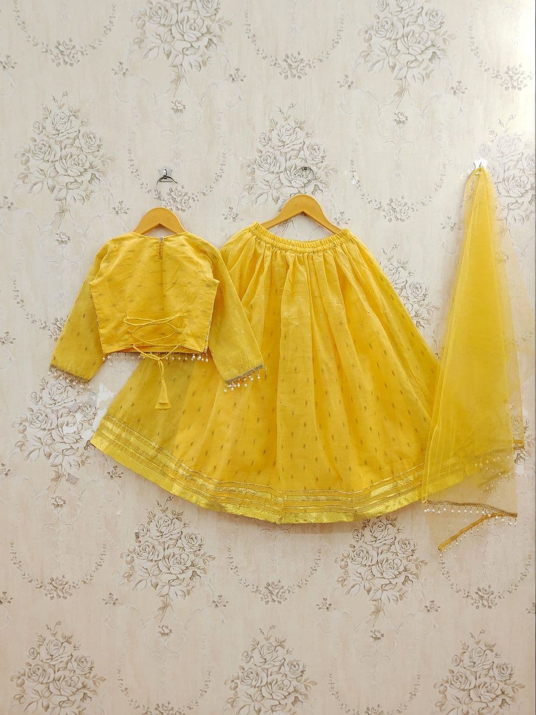 KALINI Girls Embellished Mirror Work Ready to Wear Lehenga & Blouse With Dupatta thumbnail 7