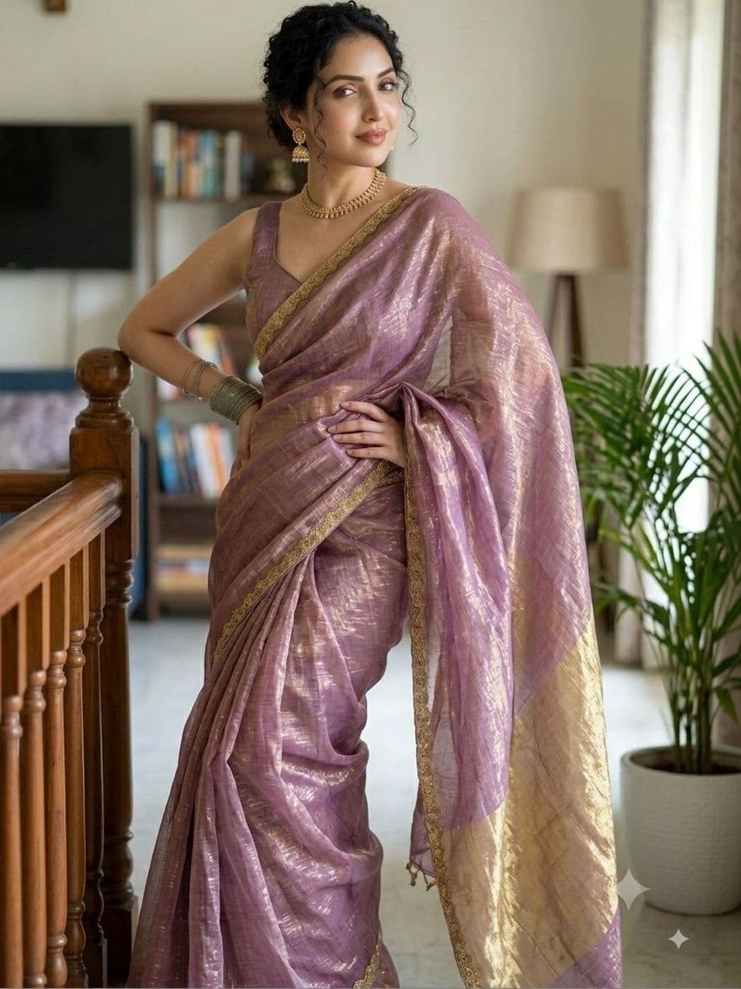 Akshmi Creation Zari Supernet Saree thumbnail 2