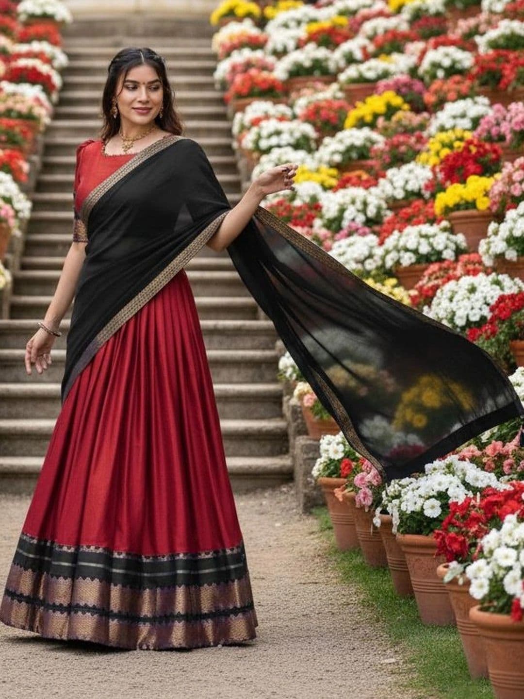 all about you Unstitched Lehenga & Blouse With Dupatta thumbnail 4