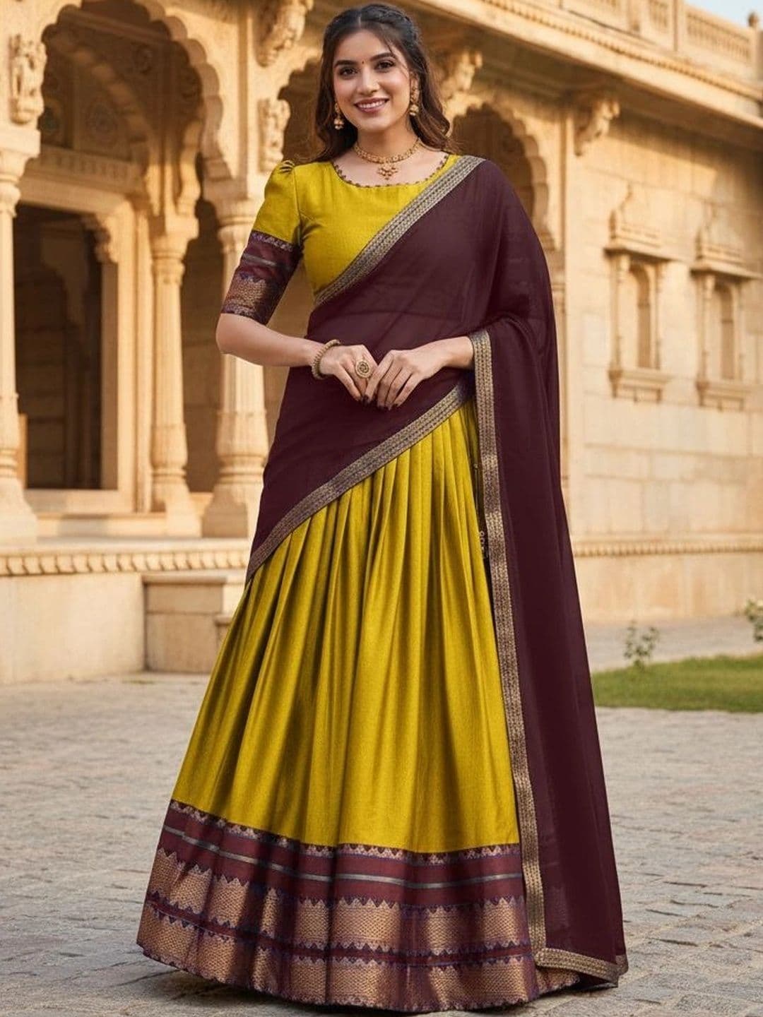 all about you Unstitched Lehenga & Blouse With Dupatta thumbnail 3