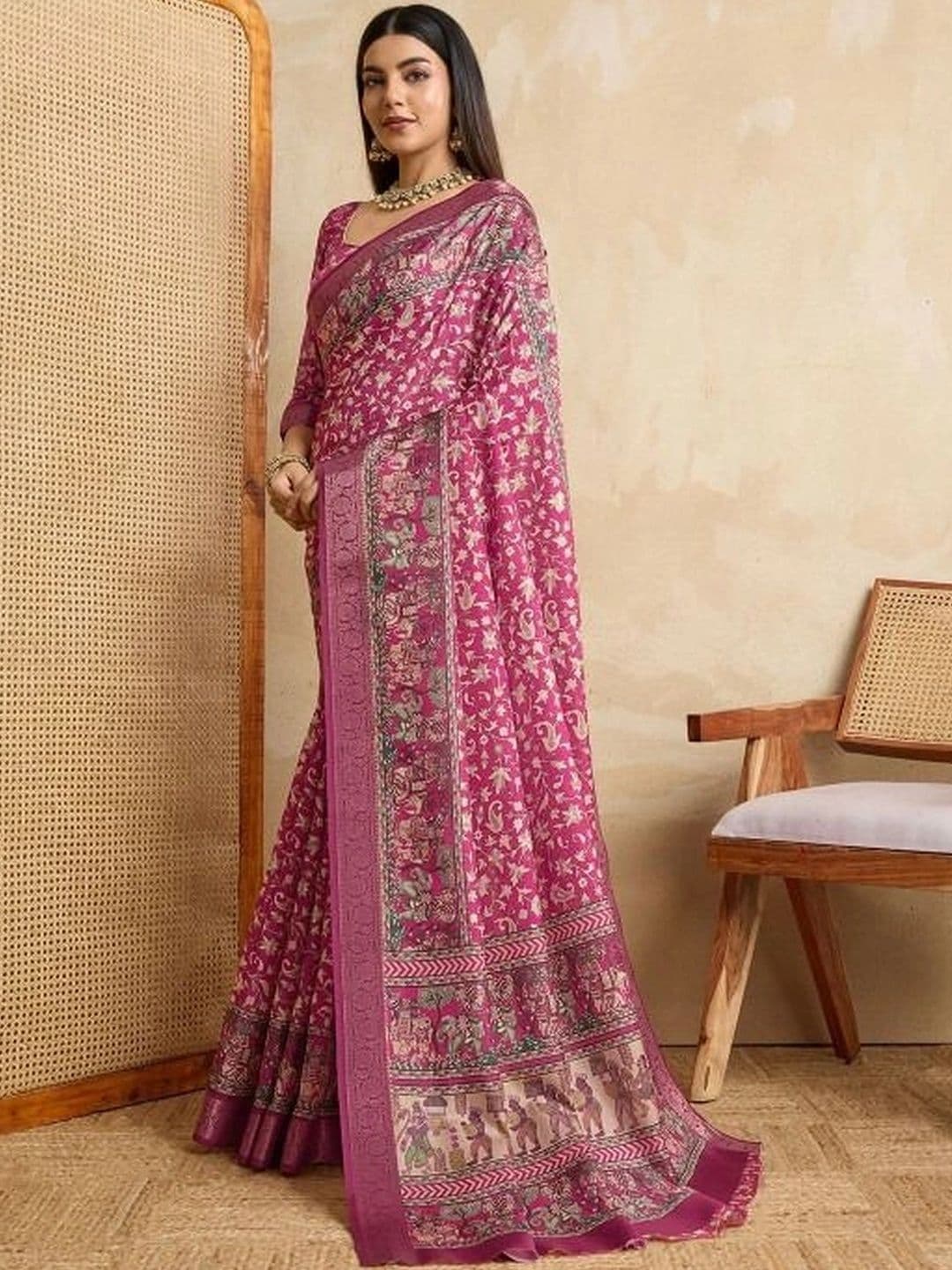 Moda Rapido Paisley Silk Blend Designer Saree thumbnail 4