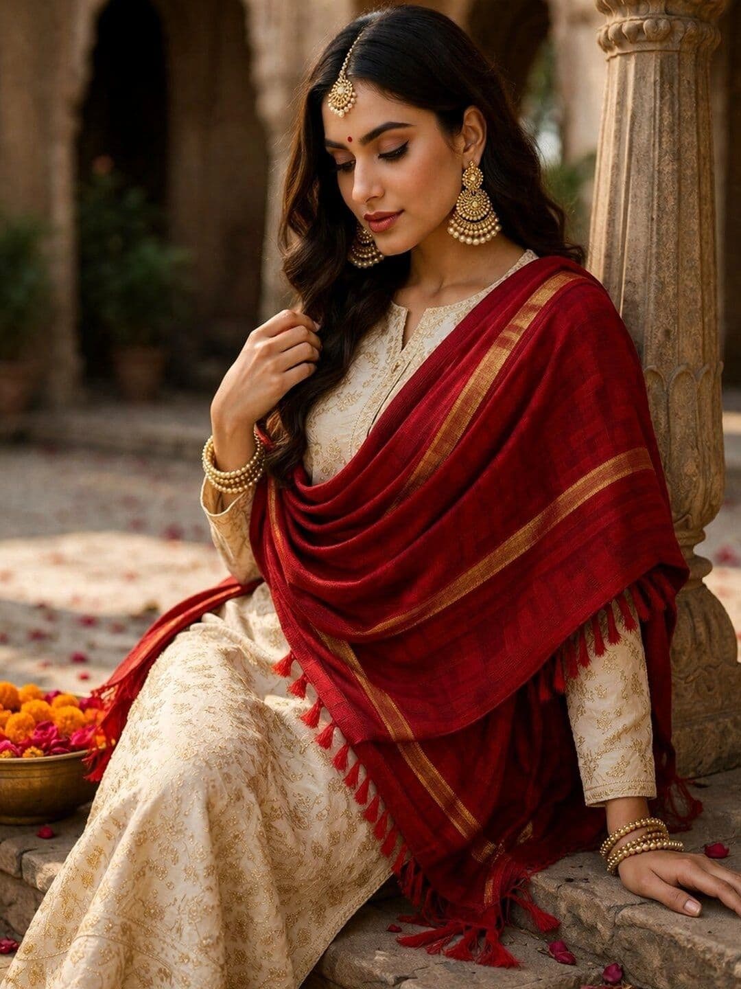 STUTI FASHION Woven Design Art Silk Dupatta thumbnail 3