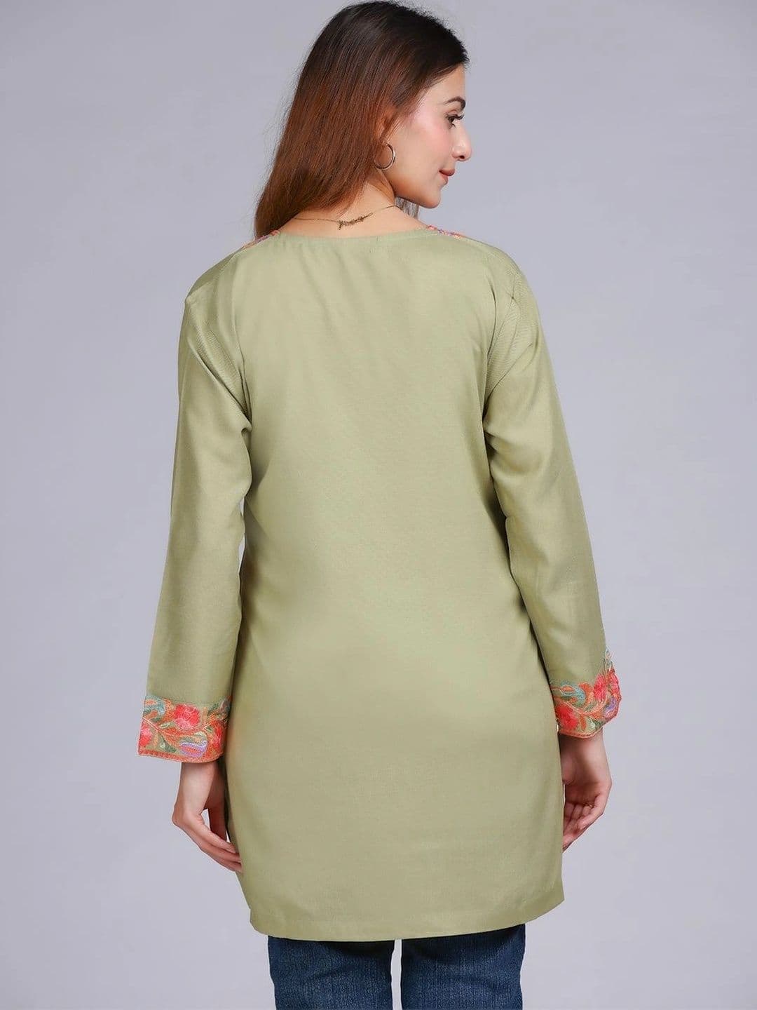Anouk Women Embroidered Thread Work Kurta thumbnail 2