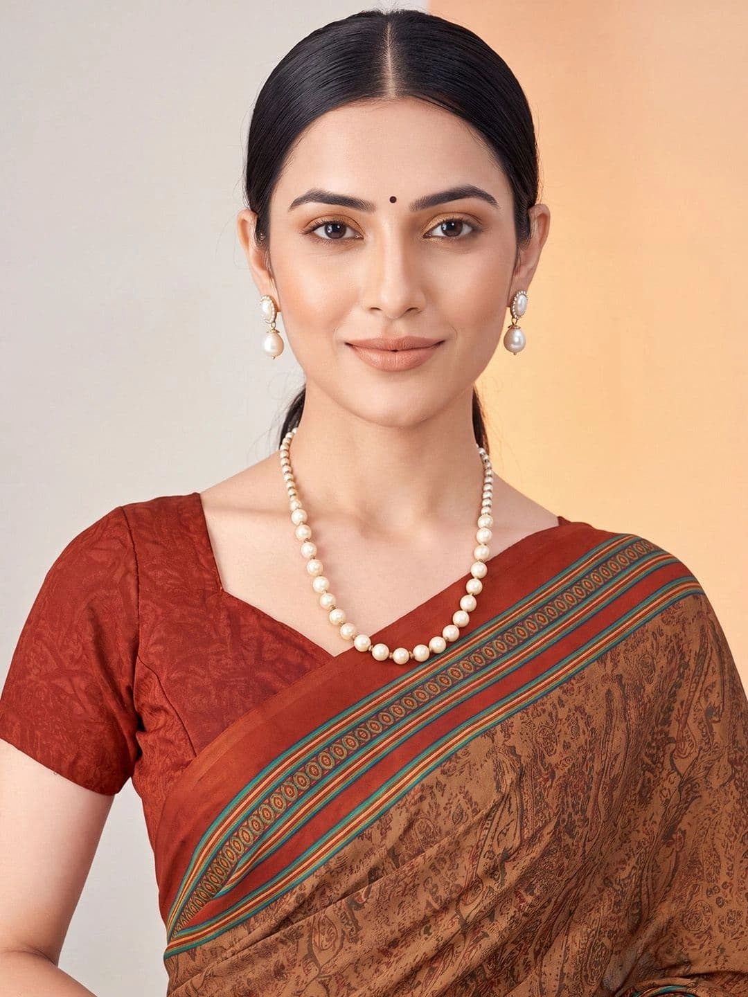 Anouk Paisley Poly Crepe Designer Saree thumbnail 7