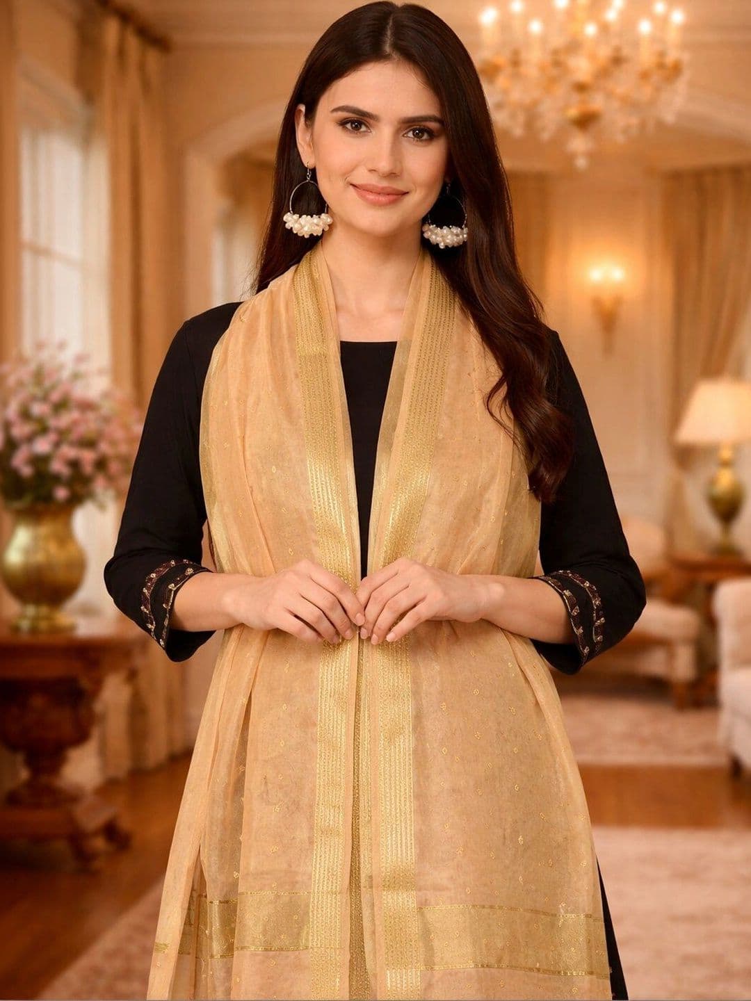 STUTI FASHION Art Silk Dupatta with Zari thumbnail 2