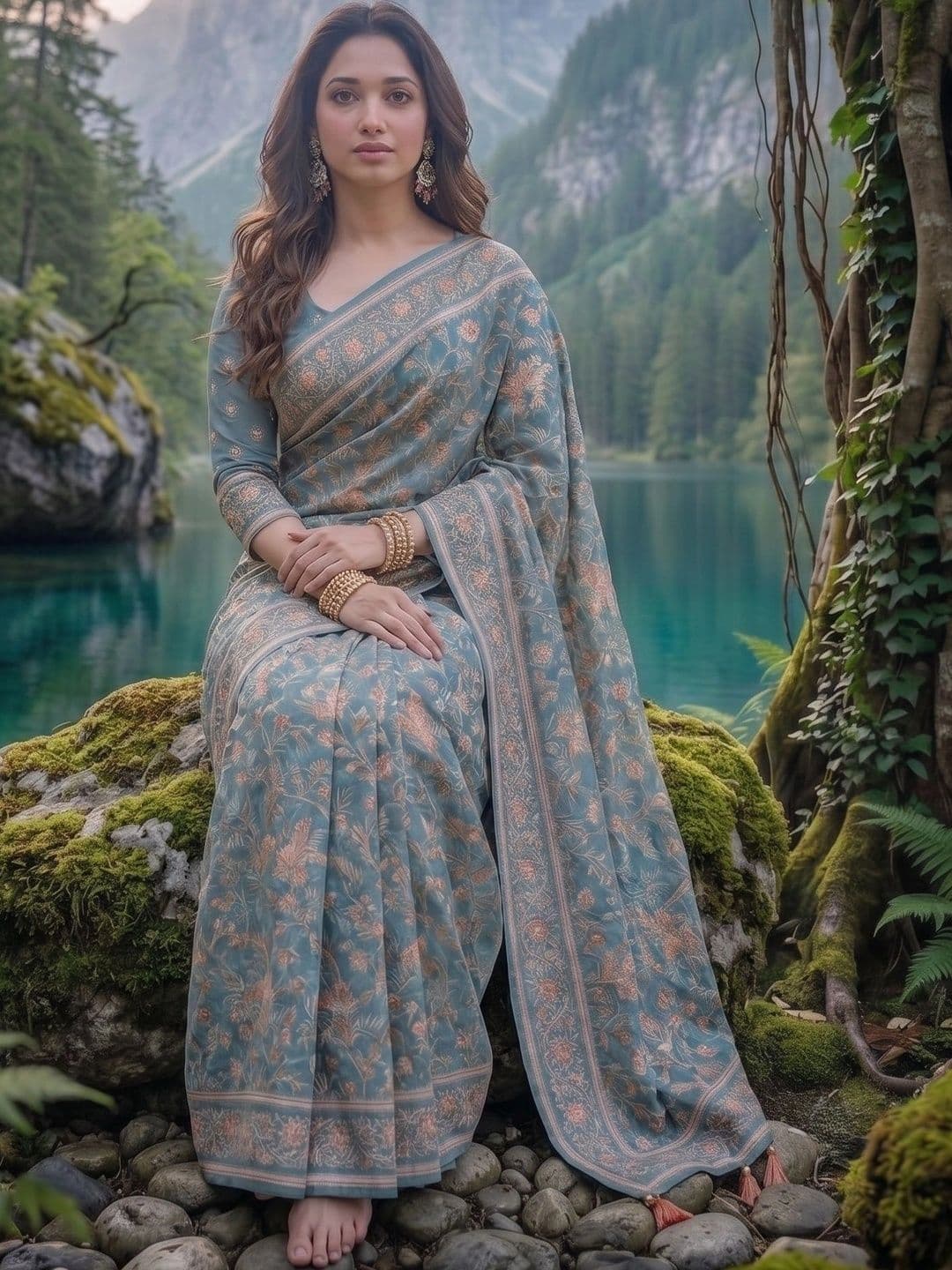 RUTVA FASHION Floral Zari Pure Linen Saree thumbnail 4