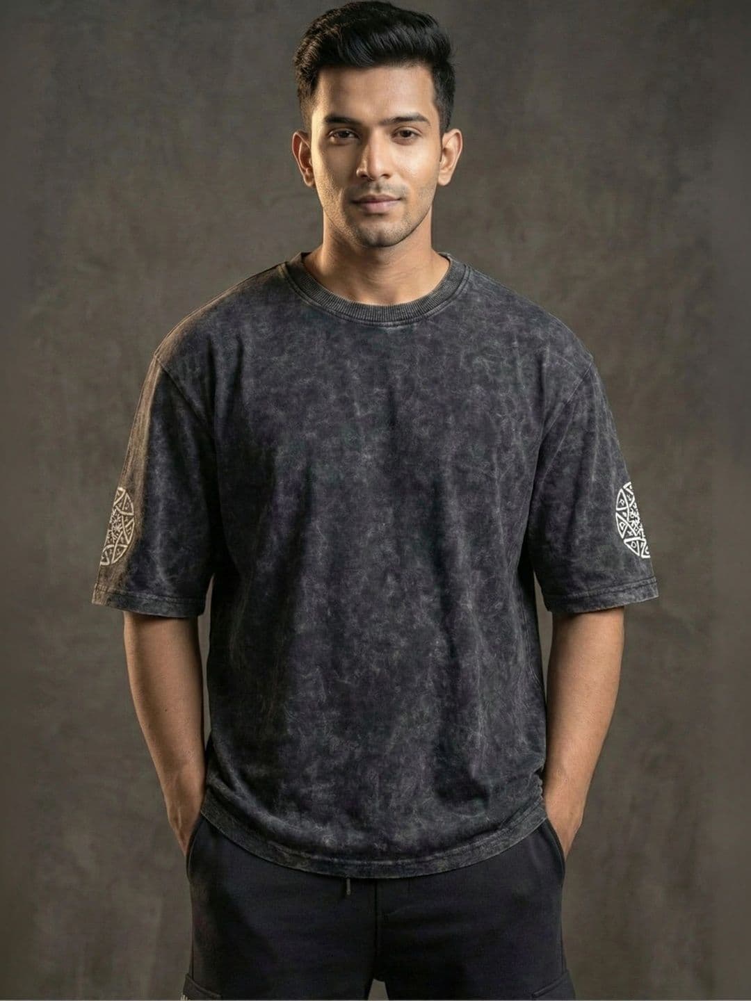 Moda Rapido Mayan Priest Light Acid Men Printed Drop-Shoulder Sleeves Cotton T-shirt - view 1