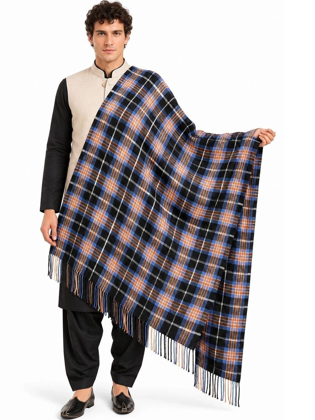 WOOLOASIS Men Checked Stole - view 1